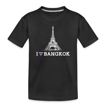 Amoureux de la Tour Eiffel Thaïlande J’aime Bangkok Drapeau - T-shirt bio Premium Enfant - noir - Devant