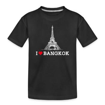 J’aime Bangkok Drapeau Tour Eiffel Lover Thaïlande - T-shirt bio Premium Enfant - noir - Devant
