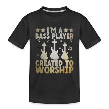 Je suis un bassiste créé pour vénérer un groupe de musiciens - T-shirt bio Premium Enfant - noir - Devant