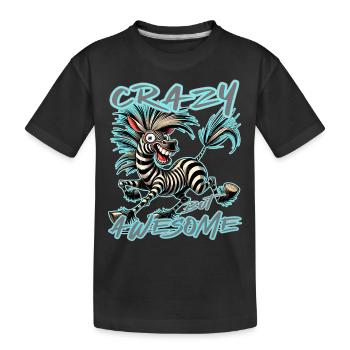 Style de bande dessinée zèbre fou mais génial - T-shirt bio Premium Enfant - noir - Devant