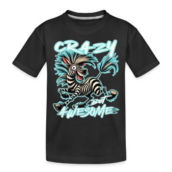 Style de bande dessinée zèbre fou mais génial - T-shirt bio Premium Enfant - noir - Devant