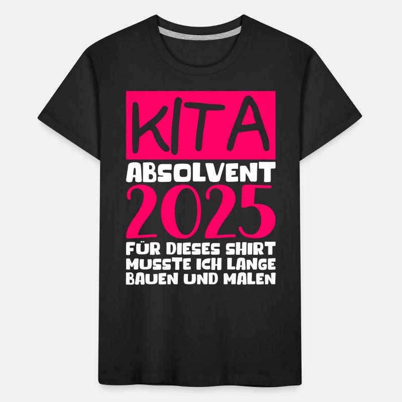 Abschied Kindergarten 2025 Geschenk Mädchen Jungen Kinder Premium Bio T-Shirt