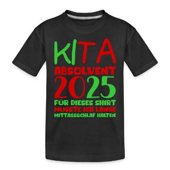 Farewell Kindergarten 2025 Gift Girl Boys - Kids' Premium Organic T-Shirt - black - Front