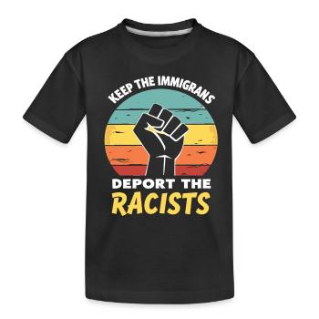 Antirassismus Vielfalt, Gerechtigkeit & Gleichheit - Kinder Premium Bio T-Shirt - Schwarz - Vorne