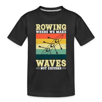 Équipe d’aviron pour le barreur Lover Coastal Rowing - T-shirt bio Premium Enfant - noir - Devant