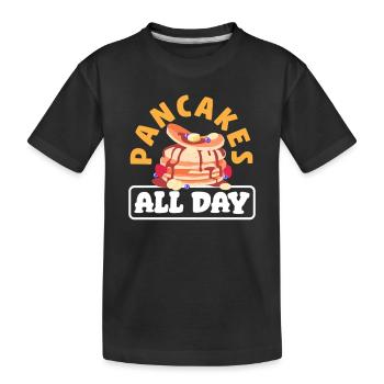 Pancakes all day enjoyment - Kids' Premium Organic T-Shirt - black - Front