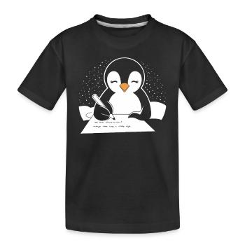 Penguin, Writer, Author, Creative - Kids' Premium Organic T-Shirt - black - Front