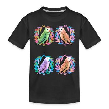 Oiseaux exotiques Oiseau Perroquet Perroquets - T-shirt bio Premium Enfant - noir - Devant
