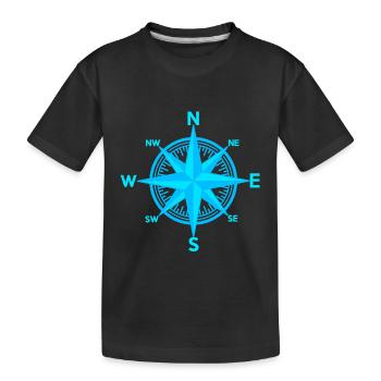 maritim Windrose Kompass Seefahrt Seemann - Kinder Premium Bio T-Shirt - Schwarz - Vorne