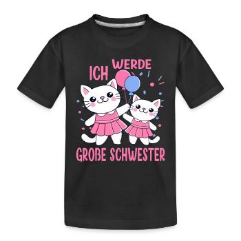 I'm Going To Be Big Sister 2026 Cats Girl - Kids' Premium Organic T-Shirt - black - Front