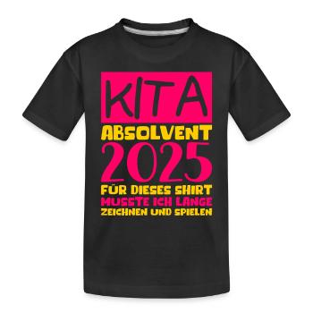 Farewell Kindergarten 2025 Gift Girl Boys - Kids' Premium Organic T-Shirt - black - Front