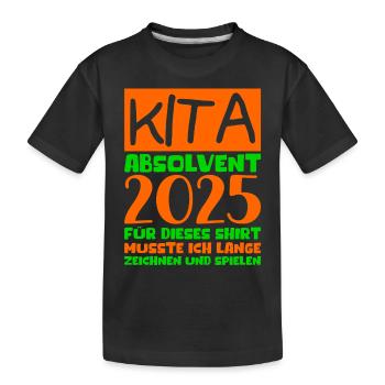 Farewell Kindergarten 2025 Gift Girl Boys - Kids' Premium Organic T-Shirt - black - Front