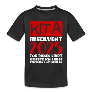 Farewell Kindergarten 2025 Gift Girl Boys - Kids' Premium Organic T-Shirt - black - Front