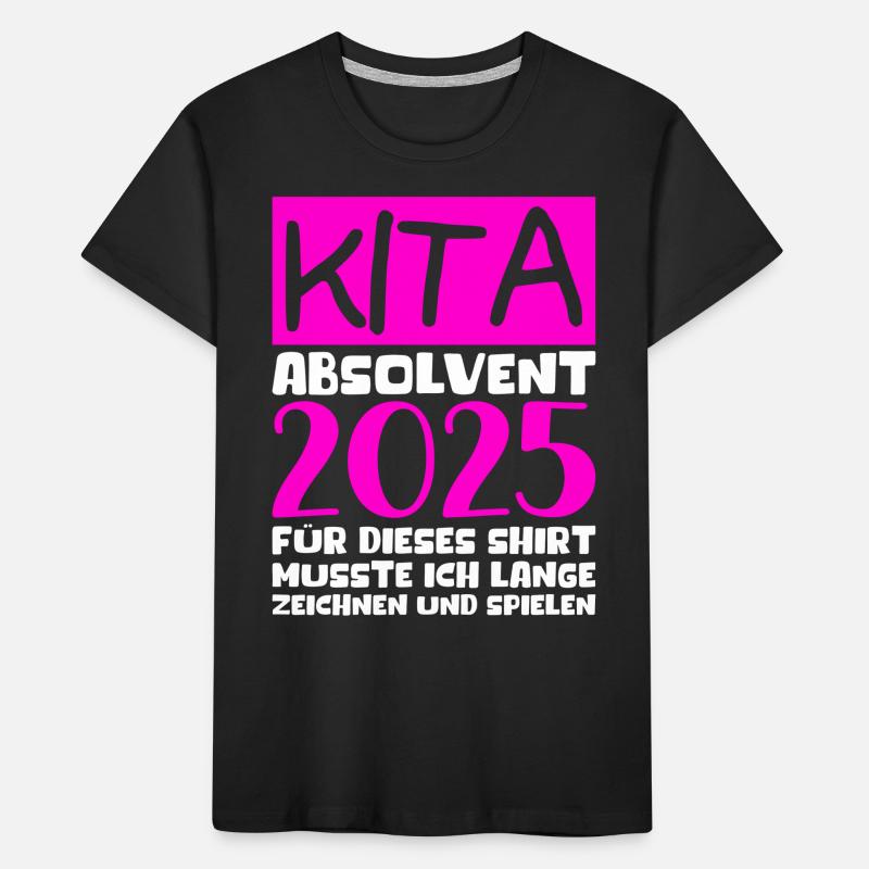 Abschied Kindergarten 2025 Geschenk Mädchen Jungen Kinder Premium Bio T-Shirt