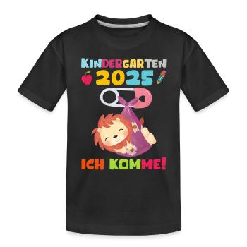 Kindergarten 2025 Kinder Geschenk Kita 2025 Deko - Kinder Premium Bio T-Shirt - Schwarz - Vorne