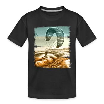 Kitesurfen Kitesurfer Kiteboard - Kinder Premium Bio T-Shirt - Schwarz - Vorne