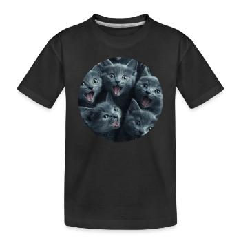 Russisch Blau - Kinder Premium Bio T-Shirt - Schwarz - Vorne