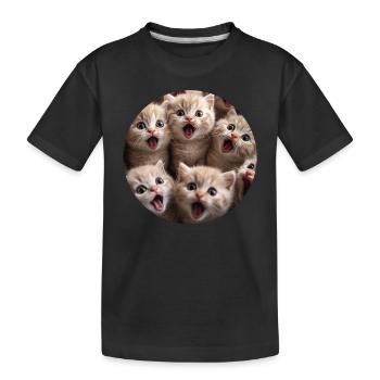 Schottische Faltohrkatze - Kinder Premium Bio T-Shirt - Schwarz - Vorne