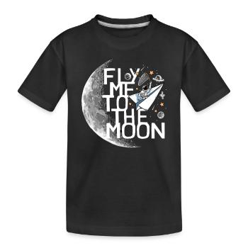 Un astronaute s’envole vers la lune Un astronaute s’envole vers la lune - T-shirt bio Premium Enfant - noir - Devant
