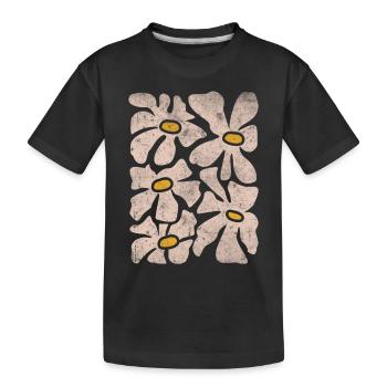 Boho Wildflowers - Kinder Premium Bio T-Shirt - Schwarz - Vorne