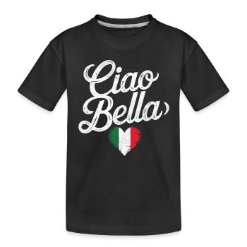Ciao Bella - Kinder Premium Bio T-Shirt - Schwarz - Vorne