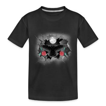 mystique corbeau roses corbeaux corbeau corbeau halloween - T-shirt bio Premium Enfant - noir - Devant