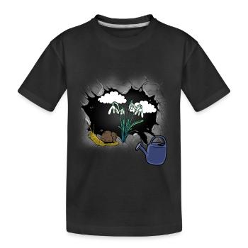 perce-neige fleur escargot escargot - T-shirt bio Premium Enfant - noir - Devant