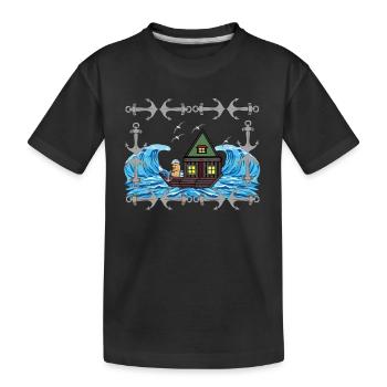 Maritime cacahuète marin navire navires Ahoy Moin - T-shirt bio Premium Enfant - noir - Devant