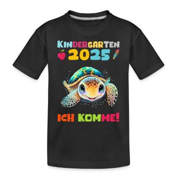 Kindergarten 2025 Kinder Geschenk Kita 2025 Deko - Kinder Premium Bio T-Shirt - Schwarz - Vorne