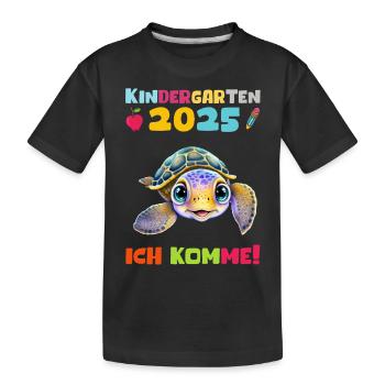 Kindergarten 2025 Kinder Geschenk Kita 2025 Deko - Kinder Premium Bio T-Shirt - Schwarz - Vorne