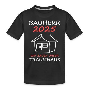 Constructeur 2025 Cadeau Hommes Maison Homme Bâtiment - T-shirt bio Premium Enfant - noir - Devant