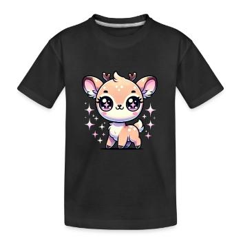 Super Cute Kawaii Baby Deer - Kinder Premium Bio T-Shirt - Schwarz - Vorne