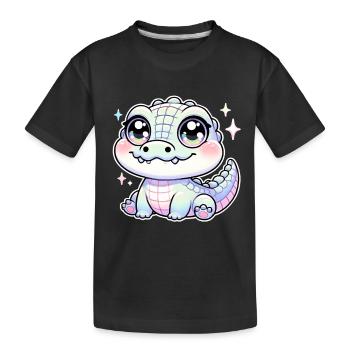 Super Cute Kawaii Baby Crocodile - Kinder Premium Bio T-Shirt - Schwarz - Vorne