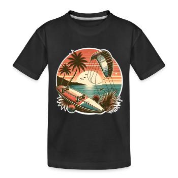 Kitesurf Kitesurfer Kiteboard - T-shirt bio Premium Enfant - noir - Devant