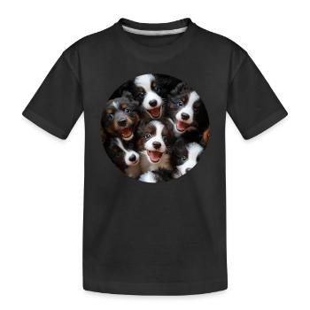 Border Collie - Kinder Premium Bio T-Shirt - Schwarz - Vorne