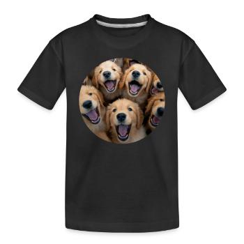 Golden Retriever - Kinder Premium Bio T-Shirt - Schwarz - Vorne