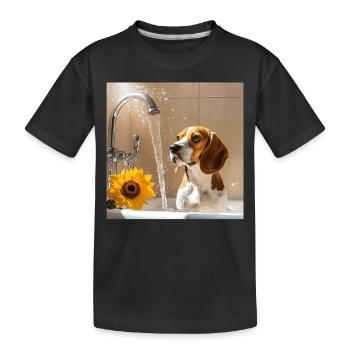 Beagle - Kinder Premium Bio T-Shirt - Schwarz - Vorne