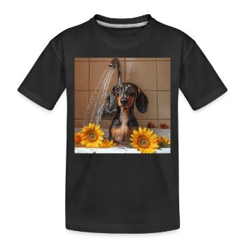 Dackel - Kinder Premium Bio T-Shirt - Schwarz - Vorne