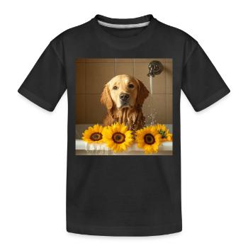 Golden Retriever - Kinder Premium Bio T-Shirt - Schwarz - Vorne