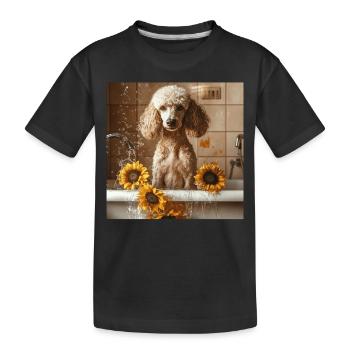 Pudel - Kinder Premium Bio T-Shirt - Schwarz - Vorne