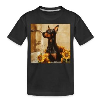Dobermann - Kinder Premium Bio T-Shirt - Schwarz - Vorne