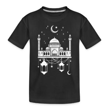 Mosquée avec croissant de lune - T-shirt bio Premium Enfant - noir - Devant