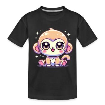 Super Cute Kawaii Baby Monkey - Kinder Premium Bio T-Shirt - Schwarz - Vorne