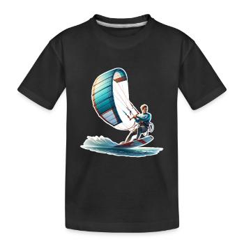 Kitesurf Kitesurfer Kiteboard - T-shirt bio Premium Enfant - noir - Devant