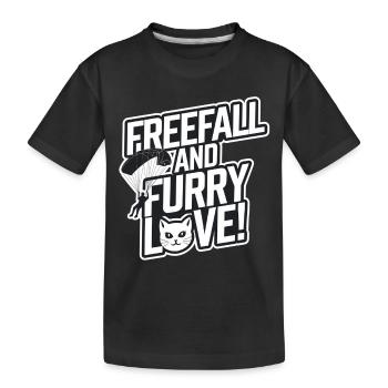 Chat de saut en parachute | Cadeau parachutisme - T-shirt bio Premium Enfant - noir - Devant
