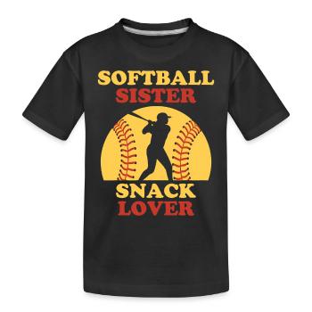Softball Dire Soeur Drôle Softball Cadeau - T-shirt bio Premium Enfant - noir - Devant