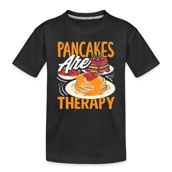 Pancakes are therapy enjoyment - Kids' Premium Organic T-Shirt - black - Front