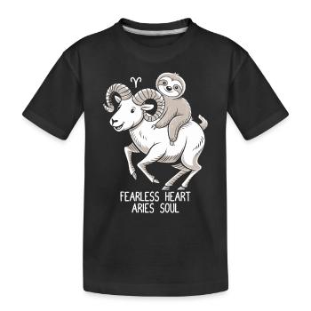 Furchtloses Herz, Widder Seele Soth - Kinder Premium Bio T-Shirt - Schwarz - Vorne