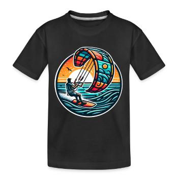 Kitesurfen Kitesurfer Kiteboard - Kinder Premium Bio T-Shirt - Schwarz - Vorne