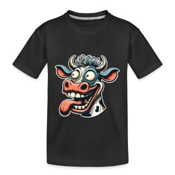 Verrückte Kuh - Kinder Premium Bio T-Shirt - Schwarz - Vorne